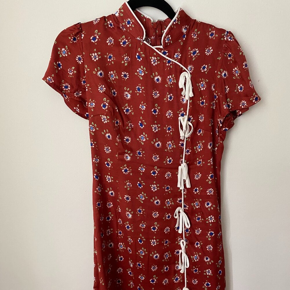 NWT KITRI Harlow Mini Dress - red cheongsam inspired